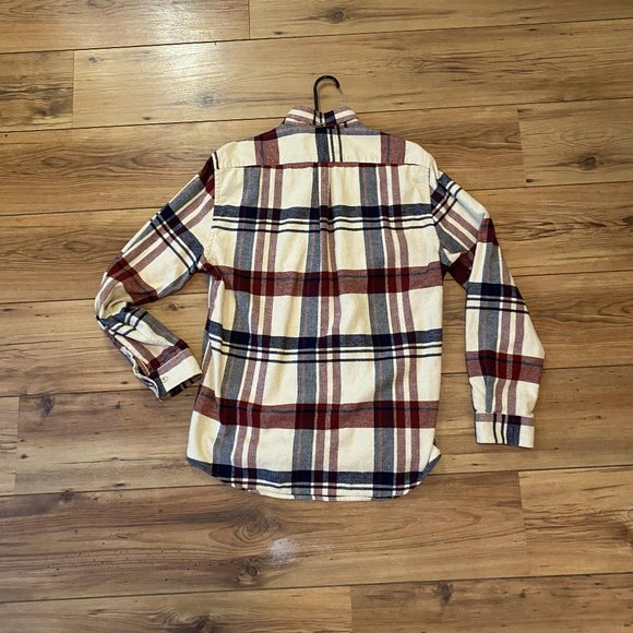 Portuguese Flannel, Beige/Red/Blue, 'Coachella' Check Flannel Button Down, XL - Picture 4 of 10
